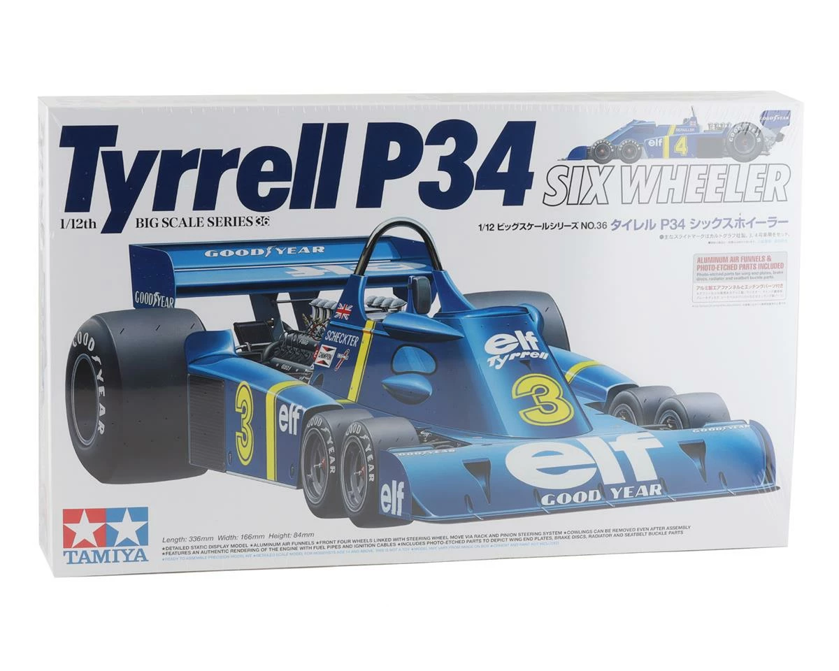 Tamiya 1/12 Tyrrell P34 Six-Wheeler Plastic Model Kit W/Photo-Etched Parts - Image 7