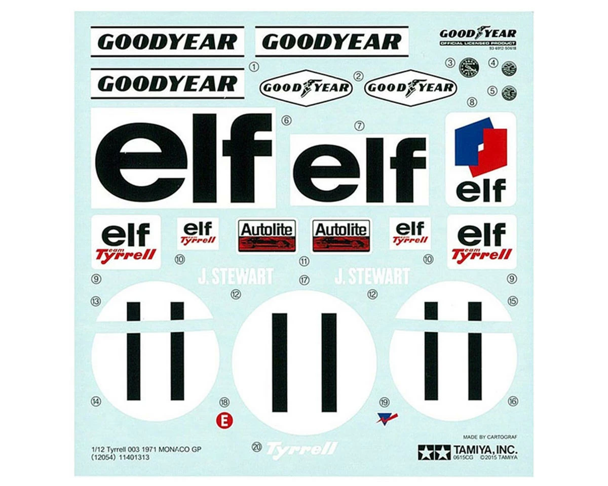 Tamiya Tyrrell 003 1971 Monaco GP 1/12 Plastic Model Kit - Image 9