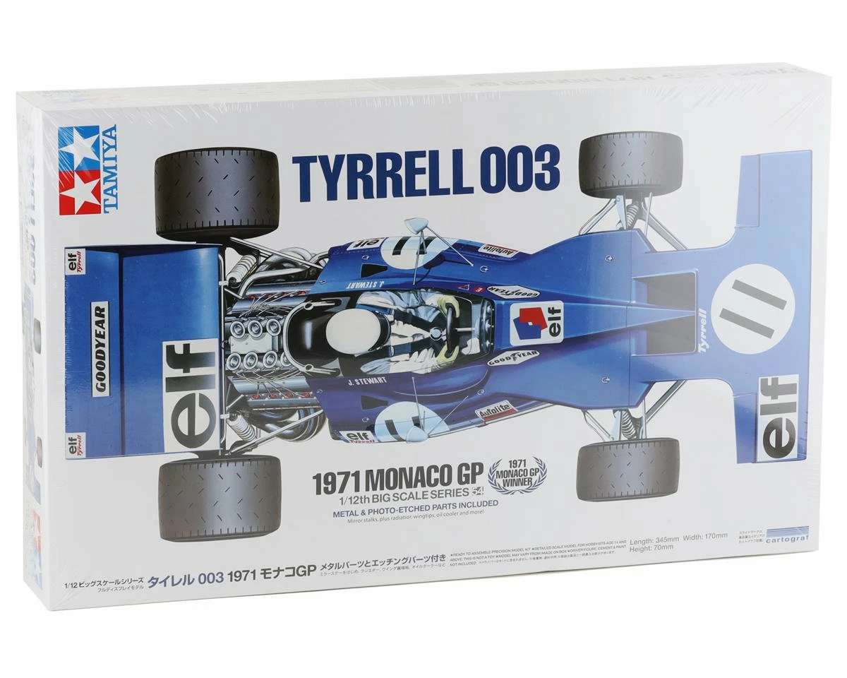 Tamiya Tyrrell 003 1971 Monaco GP 1/12 Plastic Model Kit - Image 10
