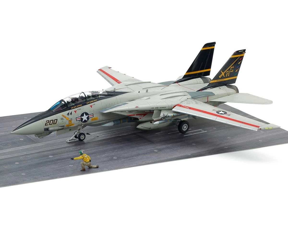 Tamiya 1/48 Grumman F-14A Tomcat Model Jet Kit W/Carrier Launch Set (Late Model)