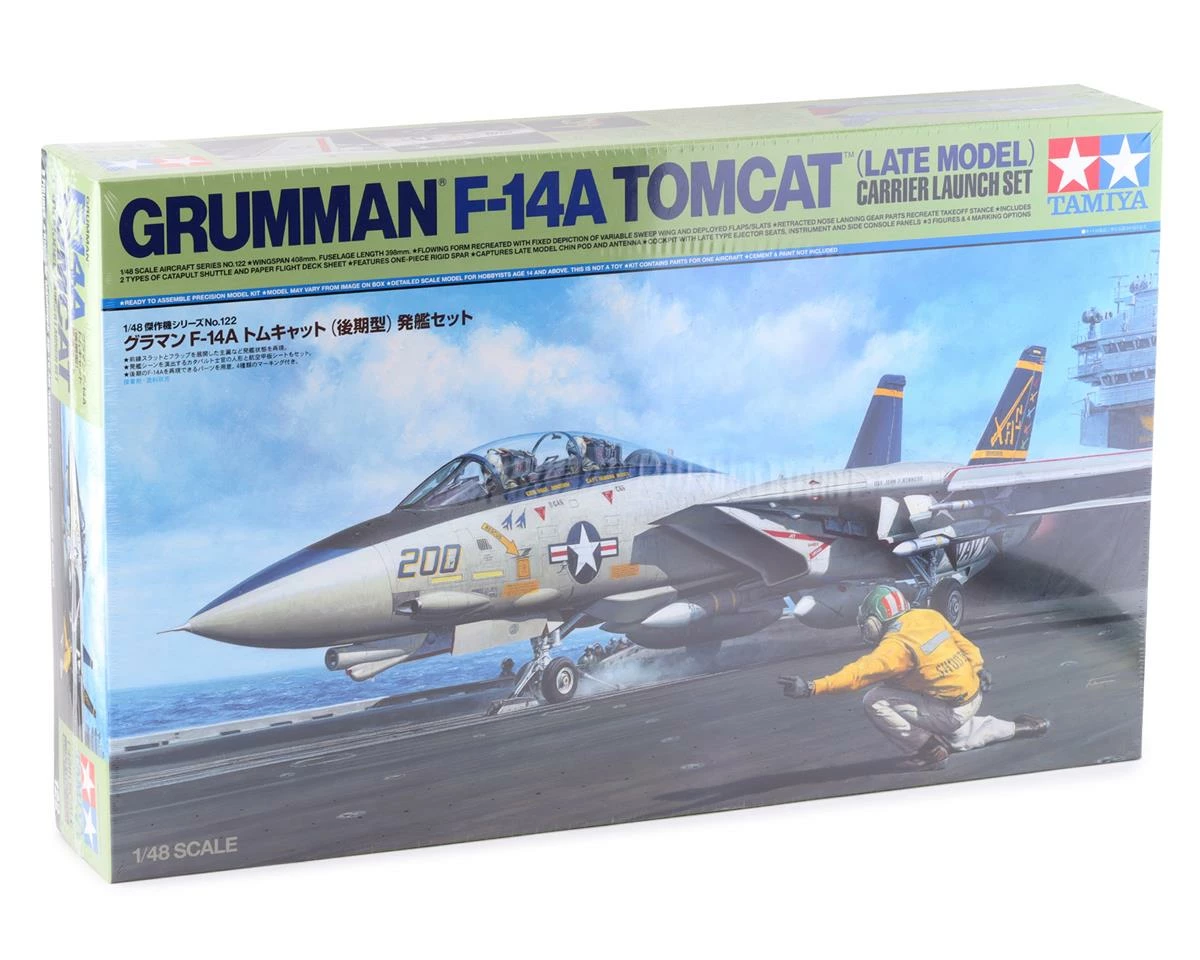 Tamiya 1/48 Grumman F-14A Tomcat Model Jet Kit W/Carrier Launch Set (Late Model) - Image 9